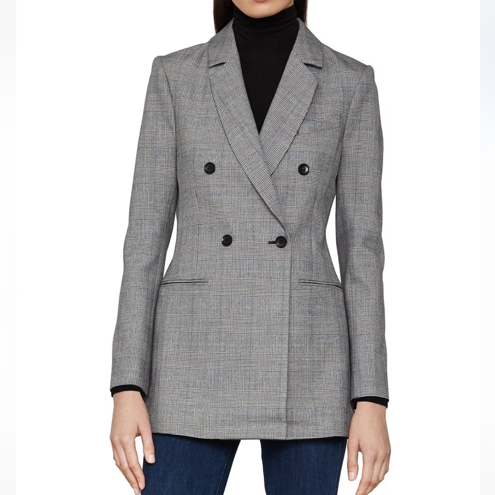Bcbg Plaid Doublebreasted Blazer